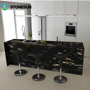 Piano <span class=keywords><strong>Cucina</strong></span> Moderno StoneSun, Isola <span class=keywords><strong>Cucina</strong></span> Personalizzata, <span class=keywords><strong>Top</strong></span> in Marmo Nero Naturale per Mobili da <span class=keywords><strong>Cucina</strong></span> - Product Image 4