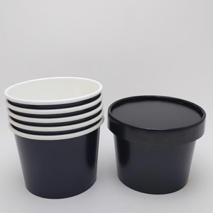 Free Sample Food Grade <b>Disposable</b> Icre Cream Packaging Container Tub 8oz Frozen Yogurt Gelato Ice Cream Paper <b>Cup</b> With Paper Lid - Product Image 3