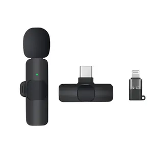 Micro Không Dây Mini 2 Trong 1 2.4G Micrô Gắn Ve Áo Cho iPhone IOS USB C Android