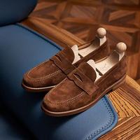 Mocassins pour hommes 2027 en cuir suédé véritable de luxe, style rétro italien, respirants, confortables, légers, semelle en caoutchouc, à enfiler