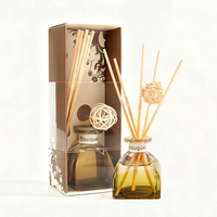 Diffuseur d'huiles essentielles aromathérapeutiques longue durée 50 ml, diffuseur de parfum d'ambiance avec bâtonnets et fleurs séchées