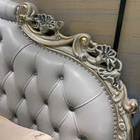 Ensemble de meubles de chambre à coucher européens, ensemble de lit en cuir véritable de luxe, taille king, vente chaude, style tendance, lit double de chambre à coucher