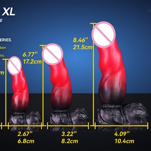 DL-B2018 Red Night Bronko Karn Fantasy Creature-Themed Suction-Base <b>Dildo</b> Soft Silicone Available in Four Sizes For18+ - Product Image 4