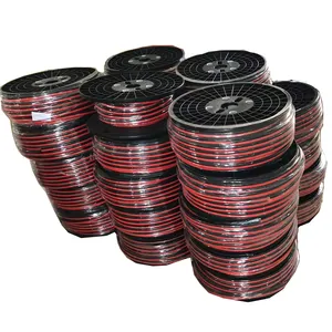 Professional Black and Red Color bulk flat copper wire 10awg speaker cable series roll