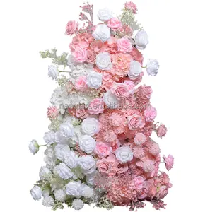 Nieuw Aangekomen Bruiloft Kunstbloemen Themafeest Centrum Eettafel Decoratie Bloemen Roze Lange Bloemen Rij Voor Wanddecor