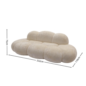 Divano Angolare a Tre Posti Cream Cloud Bubble Compresso, Moderno Rivestimento in Tessuto, Imballato Sottovuoto, Arredamento per <span class=keywords><strong>Soggiorno</strong></span> - Product Image 2