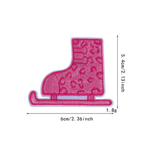 Prezzo all'ingrosso grazioso tessuto di feltro materiale bullone sorriso farfalla fuoco Cowboy Design ferro su ricamo rosa toppe rosa - Product Image 5