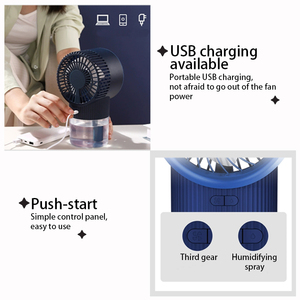 Prix usine Portable Rechargeable Humidificateur D'air Ventilateur Multi-fonction De Refroidissement Ventilateur De Pulvérisation - Product Image 3