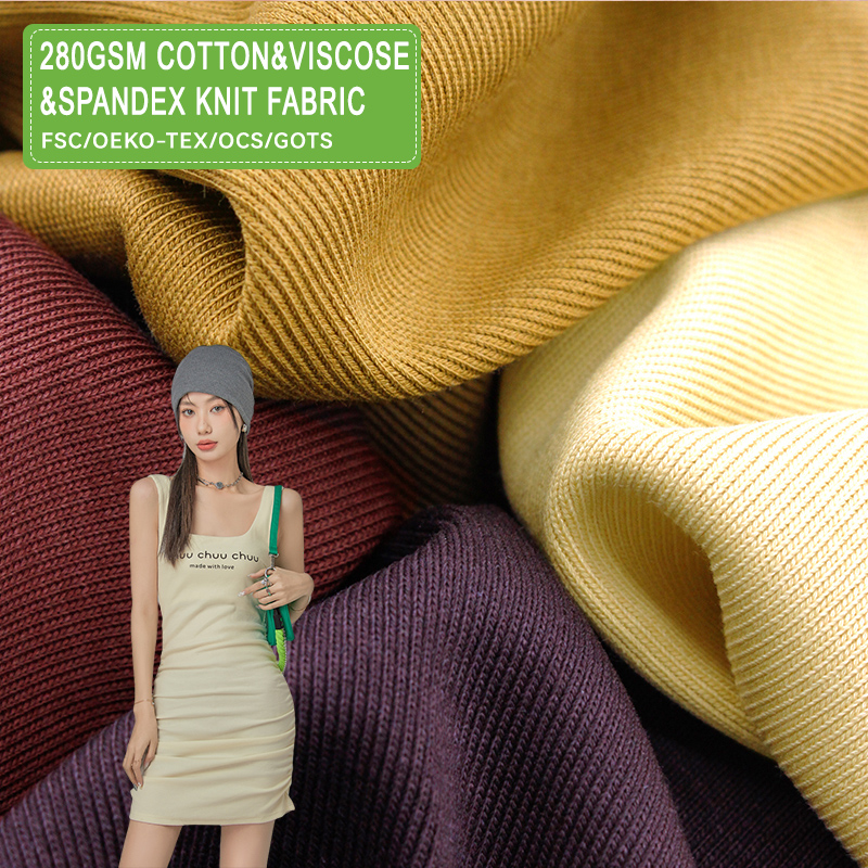 Soft Stretch Viscose Cotton Knit Fabrics for Womens Apparel-for Dresses Suits Shirts