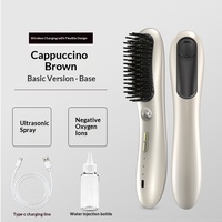 Peigne lissant sans fil à ions négatifs avec huile essentielle et fonction de double charge - Appareil portable