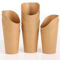 Gobelets à frites en papier kraft jetables pour la restauration à emporter et l'emballage alimentaire