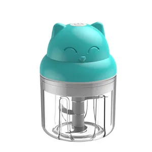 Bán buôn 250ml trái cây và rau công cụ thiết bị nhà bếp mini không dây USB điện hành tây tỏi Chopper thực phẩm Chopper Mincer