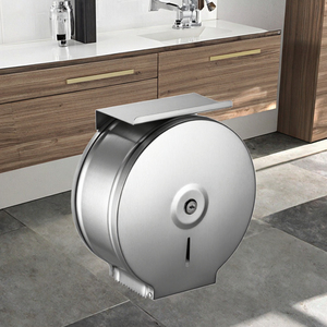 Dispensador de Papel Grande em Aço Inoxidável com Design Moderno, Montado na Parede, Suporte para Toalhas de Mão e Papel Higiênico para Hotéis e Banheiros Públicos - Product Image 3