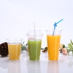 PTPACK 12oz 14oz 16oz Disposable Plastic Smoothie Cups With Lids Custom Plastic Cups No Minimum
