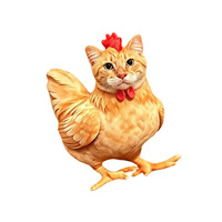 Lustiges Katzen-Hühner-Plüschtier, Witziges Hybrid-Tierkissen, Weiches Niedliches Flauschiges Kissen als Geschenk, Raumdekoration, Großhandel