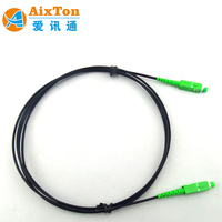Kabel Serat Optik AIXTON Single Mode SC/UPC SC/APC Jumper FTTH Outdoor Drop Fiber G657A G652d PVC/LSZH Hitam 1 Konduktor Patch Cord