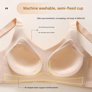 <span class=keywords><strong>Sujetador</strong></span> push-up de talla grande con <span class=keywords><strong>cierre</strong></span> frontal, 6 colores, con soporte suave y pliegues laterales para que las mujeres proporcionen un soporte cómodo - Product Image 3