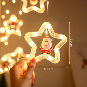 Guirlande lumineuse LED de Noël en gros, motif étoile et cercle, pour décoration de chambre, fenêtre et balcon - Product Image 3