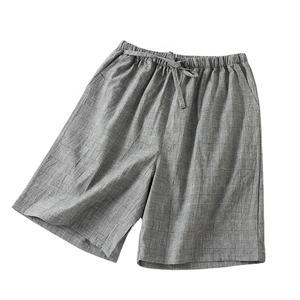 Shorts de <span class=keywords><strong>pyjama</strong></span> d'été en coton teint pour couple, pour <span class=keywords><strong>homme</strong></span> et femme, taille élastique, 2026 - Product Image 3