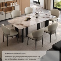 Table à manger rectangulaire moderne en marbre, fabriquée en Chine, pour salle à manger, mobilier de salle à manger