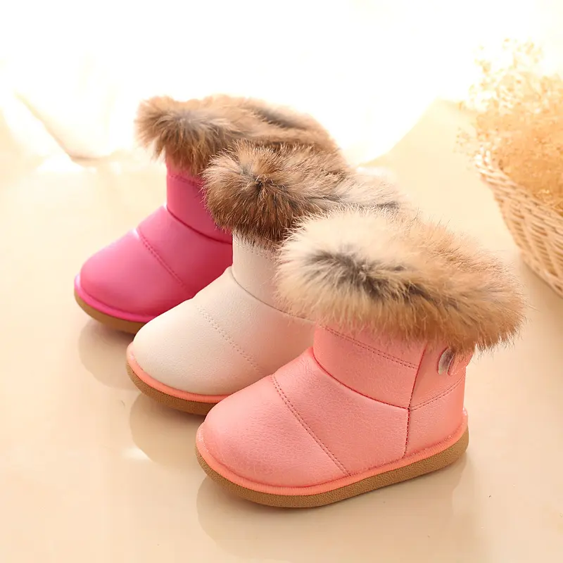 Winter Children Cotton Boots Durable Snow Boots Baby Girls Outdoor Anti-Slippery Fashion Shoes Comfort Warm Shoes for Children