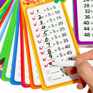 5 tipos de tarjetas matemáticas múltiples para fracciones de división de resta de suma que incluyen 2 marcadores de borrado en seco juguetes educativos - Product Image 5