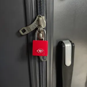 Custom OEM Logo Color Mini Zinc Alloy TSA Mini Square Padlock With 2 Keys