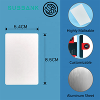 Cartes de visite vierges en aluminium pour sublimation, en acier inoxydable Subbank, épaisseur 1 mm, économiques, pour gravure laser personnalisée, cartes cadeaux DIY