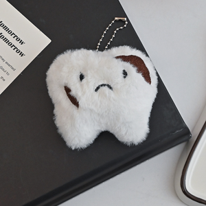 Portachiavi a Forma di Dente Peluche, Giocattolo Educativo sulla Salute Dentale, Ciondolo per Zaino Scolastico - Product Image 3