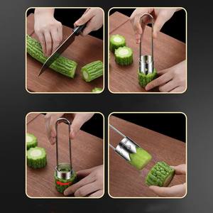 Utensile da Cucina Manuale Multifunzione in Acciaio Inox per Rimuovere Noccioli di Frutta e Verdura, Estrattore di Semi per Peperoni e Mele - Product Image 6