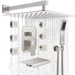 ระบบฝักบัวอาบน้ำแบบเต็มตัว ขนาด 16 นิ้ว พร้อมหัวฉีดนวดตัว 6 หัว และฟังก์ชั่นฉีดพ่นบริเวณเอว - Product Image 1