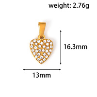 SSeeSY Pendentif Cœur Vintage Exquis en Acier Inoxydable Électroplaqué avec Breloque Zircon pour Bijoux Personnalisés DIY