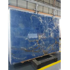 Lastra di Onice Blu Moderno Lucidato con Calcite e Caratteristica Impermeabile per Pareti di Villa, Design con Abbinamento a Libro - Product Image 2