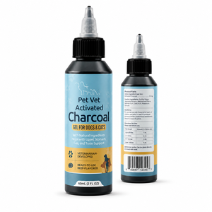 Gel de <span class=keywords><strong>Charbon</strong></span> <span class=keywords><strong>Actif</strong></span> Professionnel pour Animaux de Compagnie – Soulagement des Gaz et des Ballonnements chez les Félins et Canins – Confort Digestif – Supplément Naturel - Product Image 1
