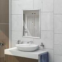 Прямоугольное декоративное настенное зеркало из нержавеющей стали для ванной комнаты