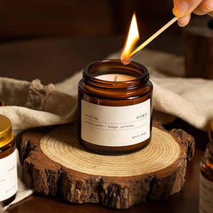 Vente en gros d'usine, pots à bougies créatifs modernes et élégants, pots à bougies en verre personnalisés avec couvercles en bois de bambou et en fer - Product Image 3