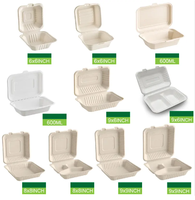 Vaisselle jetable, boîtes à lunch micro-ondables de 8 pouces, qualité alimentaire, pour les restaurants à emporter, en papier et en bagasse