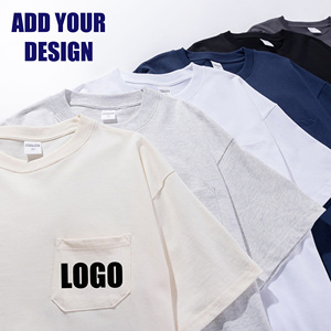 Camisetas de algodón de alta calidad de 260 g/m² con bolsillo, informales, con impresión de logotipo, para hombre, lisas, al por mayor, personalizadas. - Product Image 2