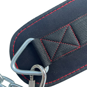 2026 Custom Logo Comfortable Gym Equipment Weighted Chain Waist Support Weightlifting Pull-up Dipping <b>Belt</b> with Chain - Product Image 4