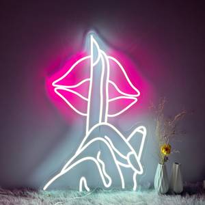 Labbra LED Neon Sign Custom Nail Neon Sign Be Quiet Neon Sign Home Room Party Decor, personalizza Logo acrilico Signer per salone di bellezza - Product Image 1