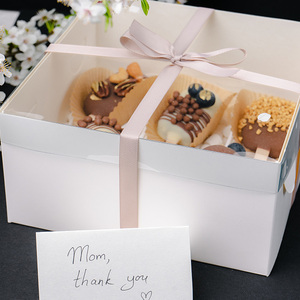 Boîtes à pâtisserie en gros, boîtes à gâteaux transparentes blanches simples avec fenêtre pour mariage, <span class=keywords><strong>anniversaire</strong></span>, fête, cadeau - Product Image 4