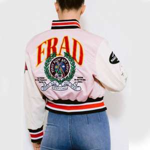 Veste universitaire pour femme à manches longues, imprimée, en toile respirante, séchage rapide, pour l'hiver, avec col montant et logo personnalisable sur le devant - Product Image 2