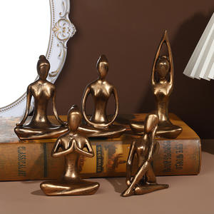 Uso interior Simple sala <span class=keywords><strong>de</strong></span> estar TV gabinete vino gabinete resina nicho 3D interior Arte Abstracto Yoga chica adornos - Product Image 2