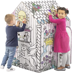 <span class=keywords><strong>Amazon</strong></span> licorne bébé bricolage peinture jouets créatifs enfants P:ortable <span class=keywords><strong>tente</strong></span> carton Playhouse artisanat activité pour les enfants - Product Image 6