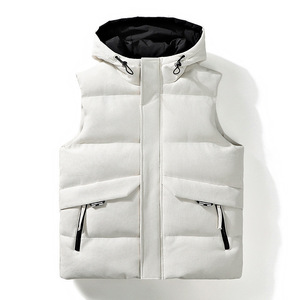 Otoño Invierno Unisex Popular con capucha Jacquard chaleco suelto grueso algodón cálido versátil parejas Chaleco con decoración de logotipo - Product Image 2