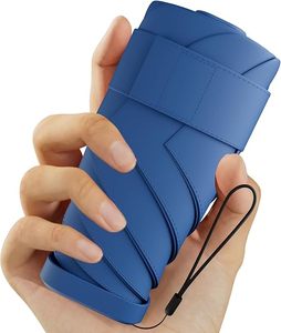 Parapluie de voyage pliable mini coupe-vent, protection contre le soleil et la pluie, design compact et léger, s'adapte à la poche ou au sac, pour hommes et femmes - Product Image 1