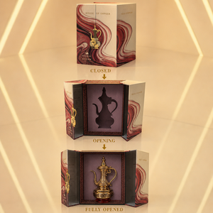 Caja de Regalo Rígida de Lujo Personalizada para Perfumes con Cierre Magnético, Diseño Árabe y Atomizador de Metal con Filigrana para Sets de Fragancias - Product Image 5