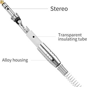 Conector macho estéreo de audio de 6.35 mm, de aleación de zinc con niquelado, para cable de instrumento de guitarra - Product Image 4