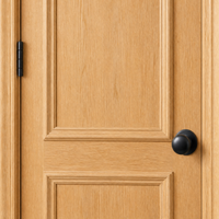 Porte intérieure en bois pour chambre à coucher, salon, avec cadre et bouton noir, panneau fini mélamine, pour maison, appartement, hôtel