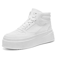 Chaussures montantes pour hommes à semelles épaisses, collection, baskets blanches rehaussantes, tendance et décontractées